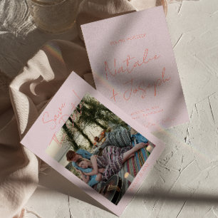 Modern Colourful Whimsical Pastel Photo Wedding Save The Date