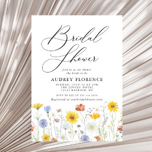 Modern Colourful Wildflower Floral Bridal Shower Invitation