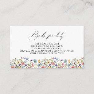 Modern Colourful Wildflowers Floral Books For Baby Enclosure Card