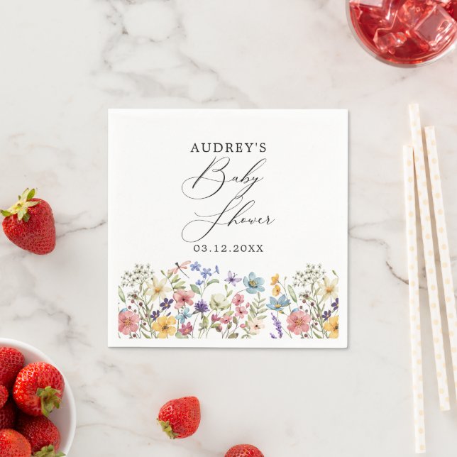 Modern Colourful Wildflowers Floral Books For Baby Napkin (Insitu)