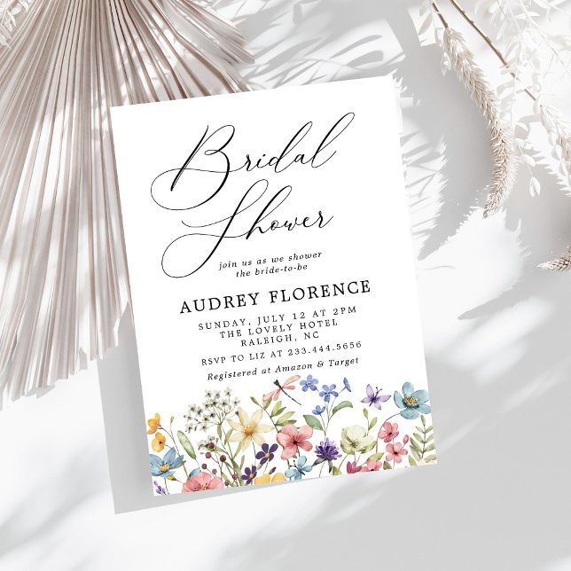 Modern Colourful Wildflowers Floral Bridal Shower Invitation (Creator Uploaded)