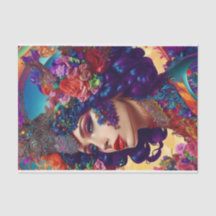 Modern Colourful Woman Decoupage Paper