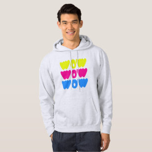 Modern colourful WOW MOM Saying Simple day Hoodie
