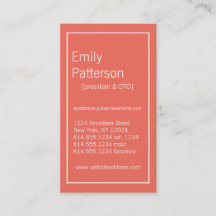 Modern Colours :: Emberglow & White Business Card