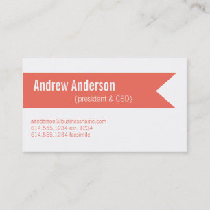 Modern Colours Emberglow & White Design 2 Card