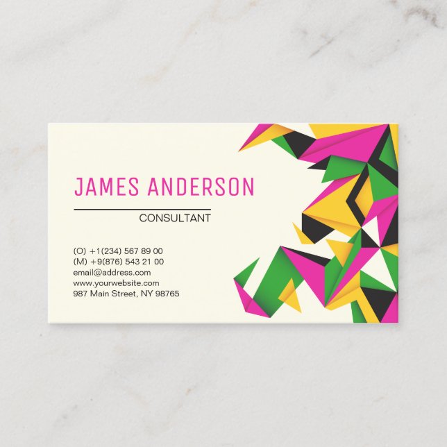 Modern Colours Geometry Abstract Professional Business Card (Front)