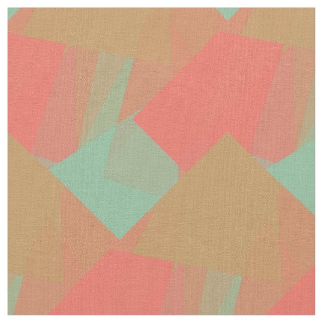 Modern Colours Mosaic Geometric Pattern #18 Fabric (Close Up)