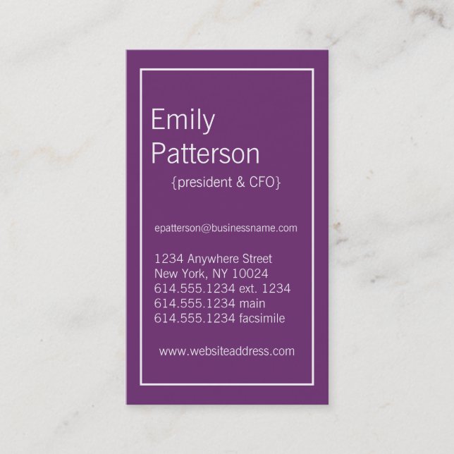 Modern Colours :: Phlox & White Business Card (Front)