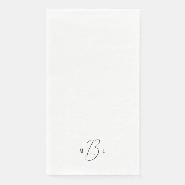 Modern Combo Font Monogram Wedding  Napkin (Front)