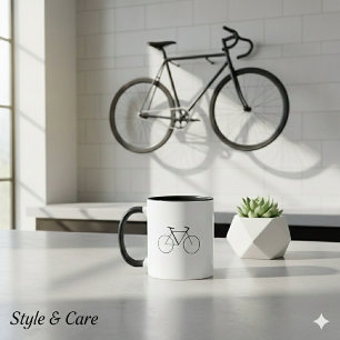 Modern Combo Mug with Clean Bicycle Design