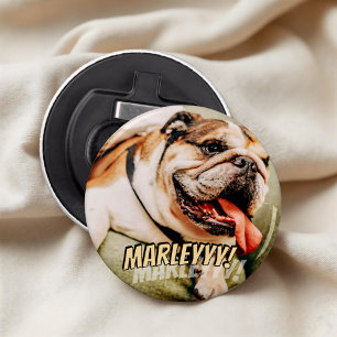 Modern Comic Simple Cool Custom Pet Photo Bottle Opener