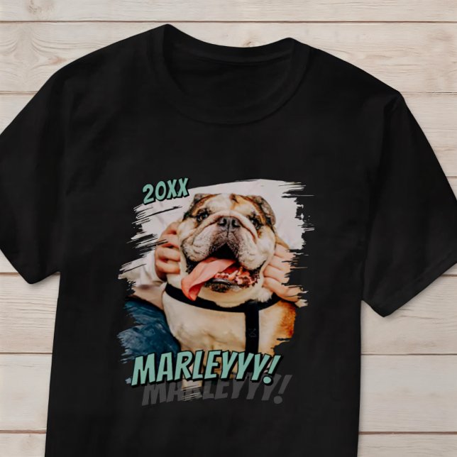 Modern Comic Simple Cool Grunge Custom Pet Photo T-Shirt (Creator Uploaded)