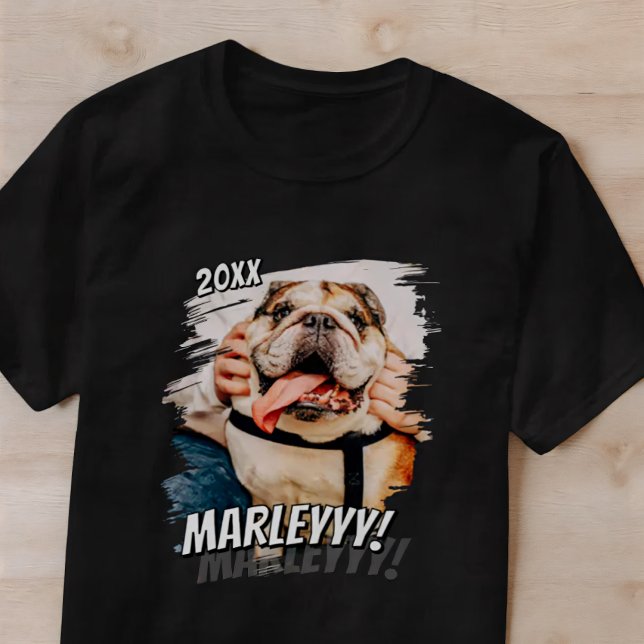 Modern Comic Simple Cool Grunge Custom Pet Photo T-Shirt (Creator Uploaded)