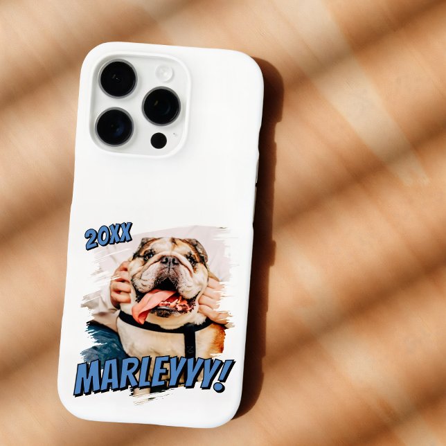 Modern Comic Simple Grunge Custom Pet Photo Case-Mate iPhone Case (Creator Uploaded)
