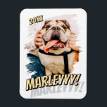 Modern Comic Simple Grunge Custom Pet Photo Magnet<br><div class="desc">This simple and classic design is composed of serif typography and add a custom photo of your pet.</div>