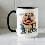Modern Comic Simple Grunge Custom Pet Photo Mug<br><div class="desc">This simple and classic design is composed of serif typography and add a custom photo of your pet.</div>