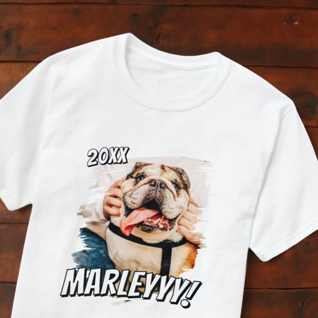 Modern Comic Simple Grunge Custom Pet Photo T-Shirt (Creator Uploaded)