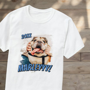 Modern Comic Simple Grunge Custom Pet Photo T-Shirt