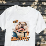 Modern Comic Simple Grunge Custom Pet Photo T-Shirt<br><div class="desc">This simple and classic design is composed of serif typography and add a custom photo of your pet.</div>