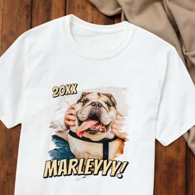 Modern Comic Simple Grunge Custom Pet Photo T-Shirt (Creator Uploaded)