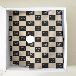 Modern Company Business Logo Promo Packaging Beige Tissue Paper