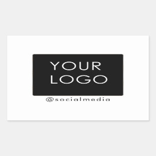 Modern Company Business Logo Social Media White Rectangular Sticker