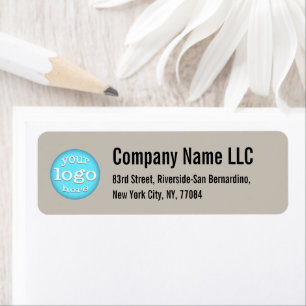 Modern Company Business Logo Taupe Return Address