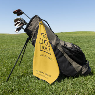 Modern Company Business Logo Yellow Branded  Golf Towel