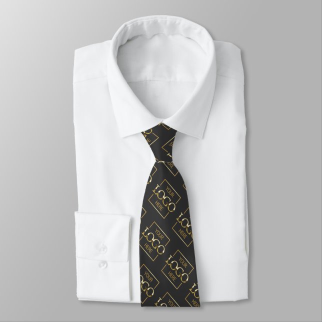 Modern Company Custom Logo Pattern Professional Tie (Tied)