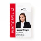 Modern Company Employee Photo Logo Name Red ID