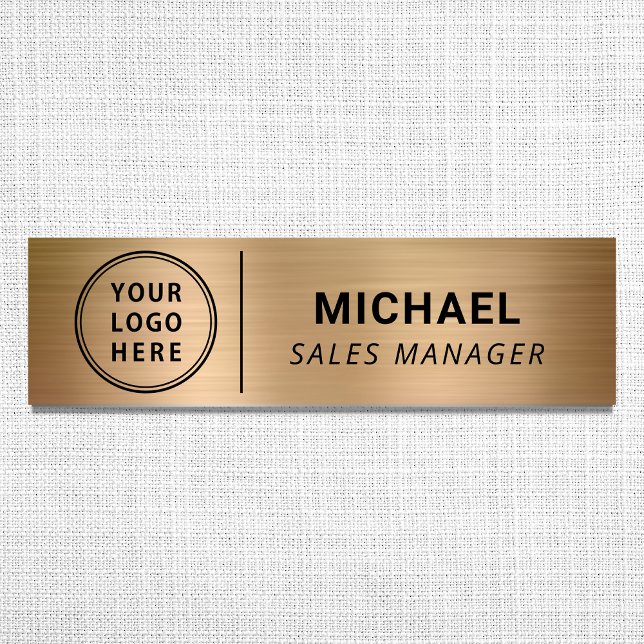 Modern Company Logo Gold Name Tag (Creator Uploaded)