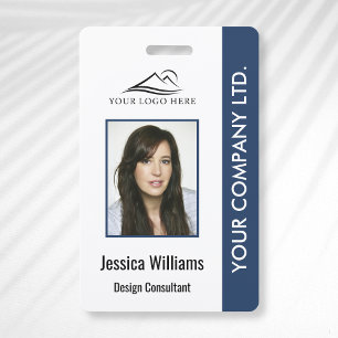 Modern Company Logo Photo Employee ID Name Tag Badge