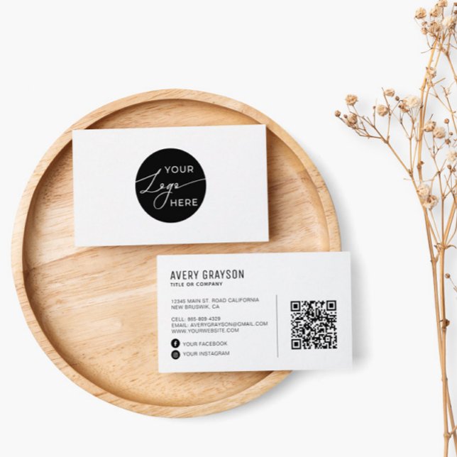 Modern Company Logo Professional QR Code Business Card (Creator Uploaded)