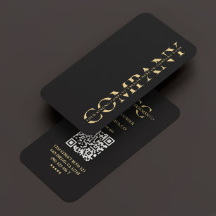 Modern Company Monogram Professional Black Business Card