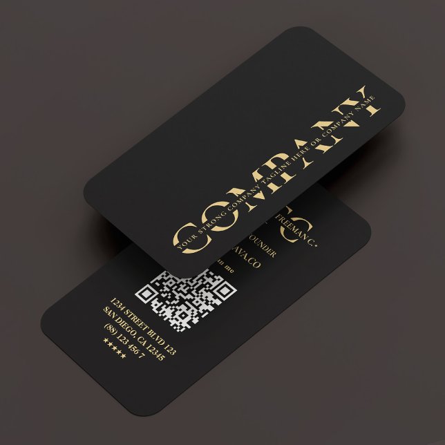Modern Company Monogram Professional Black Business Card (Modern Company Monogram Professional Black Business Card
)