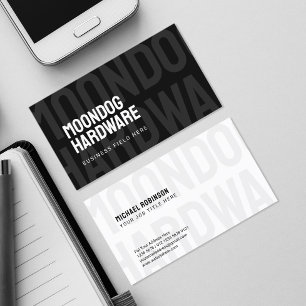 Modern Company Name   Sans Serif   Black Business Card