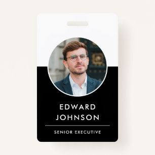 Modern Company Photo ID Barcode Card Employee ID Badge