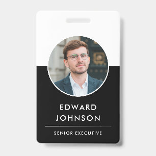 Modern Company Photo ID QR Code Card Employee Badge