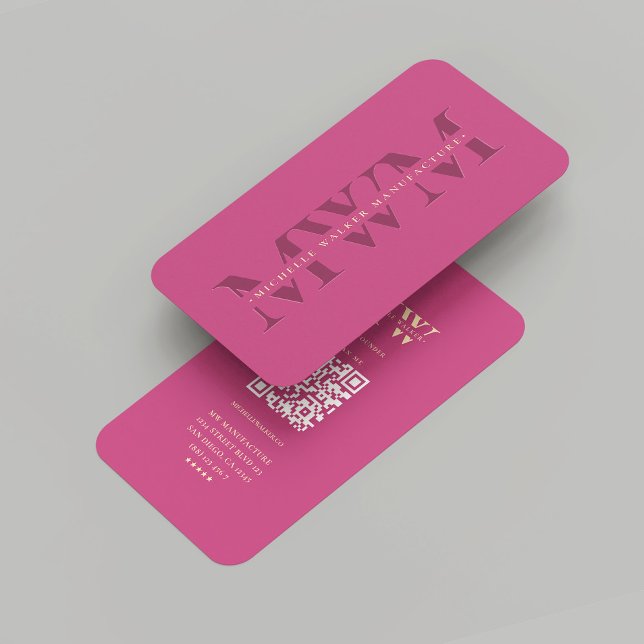 Modern Company Pink Monogram Marketing Business Card (Modern Company Pink Gold Monogram Marketing Business Card
)