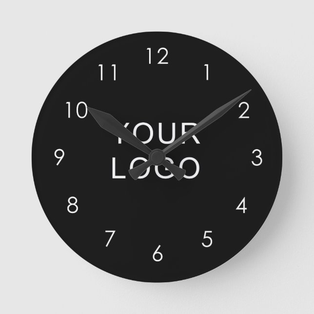 Modern Company Professional Business Logo Black    Round Clock (Front)