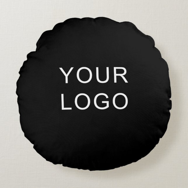 Modern Company Professional Business Logo Black  Round Cushion (Front)