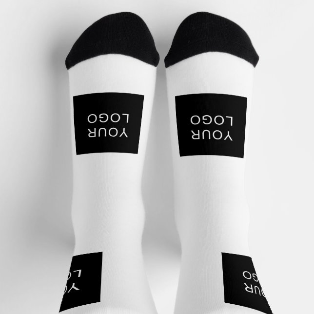Modern Company Professional Business Logo White Socks (Top)