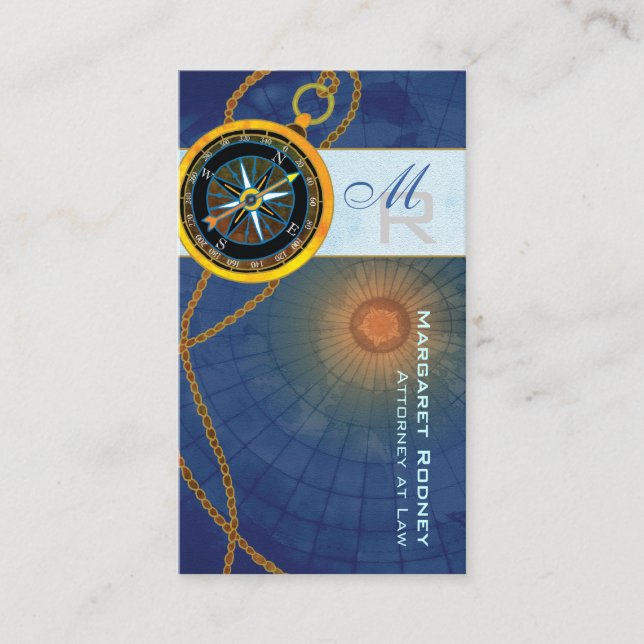Modern Compass Attorney Law Office Business Card (Front)