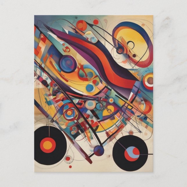 Modern Composition Abstract Artwork Postcard (Front)