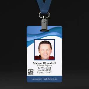 Modern Computer Software Company IT Repair Blue ID Badge