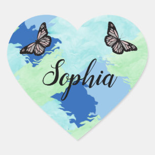 Modern conceptual art heart sticker