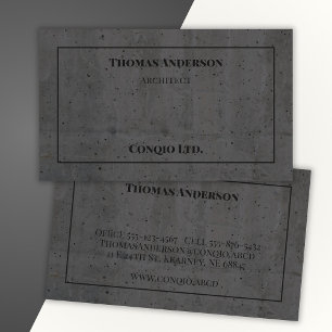 Modern Concrete Black and Gray Business Card