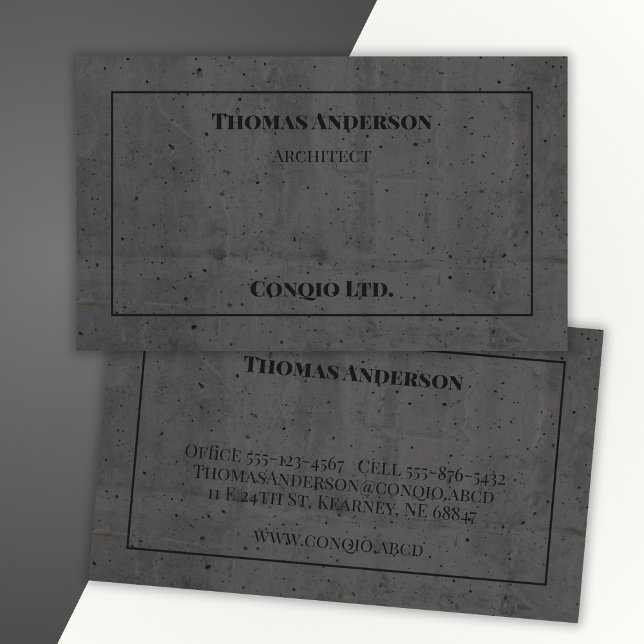 Modern Concrete Black and Grey Business Card (Creator Uploaded)