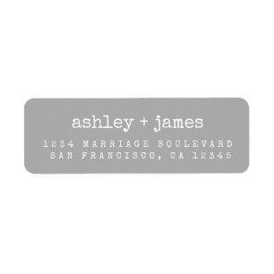 Modern Concrete Gray Wedding Return Address Label