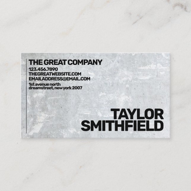 Modern Concrete Stone Simple Business Card (Front)